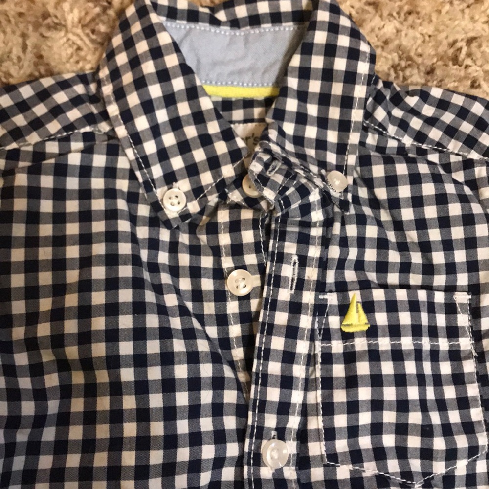 Carters navy checkered button down - Picture 2 of 4